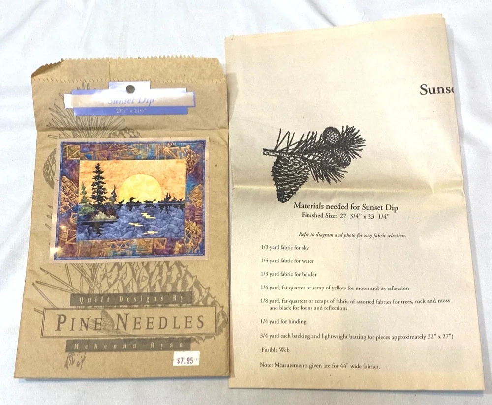 McKenna Ryan Sunset Dip Pine Needles Quilt Pattern 27 3/4x21 1/2